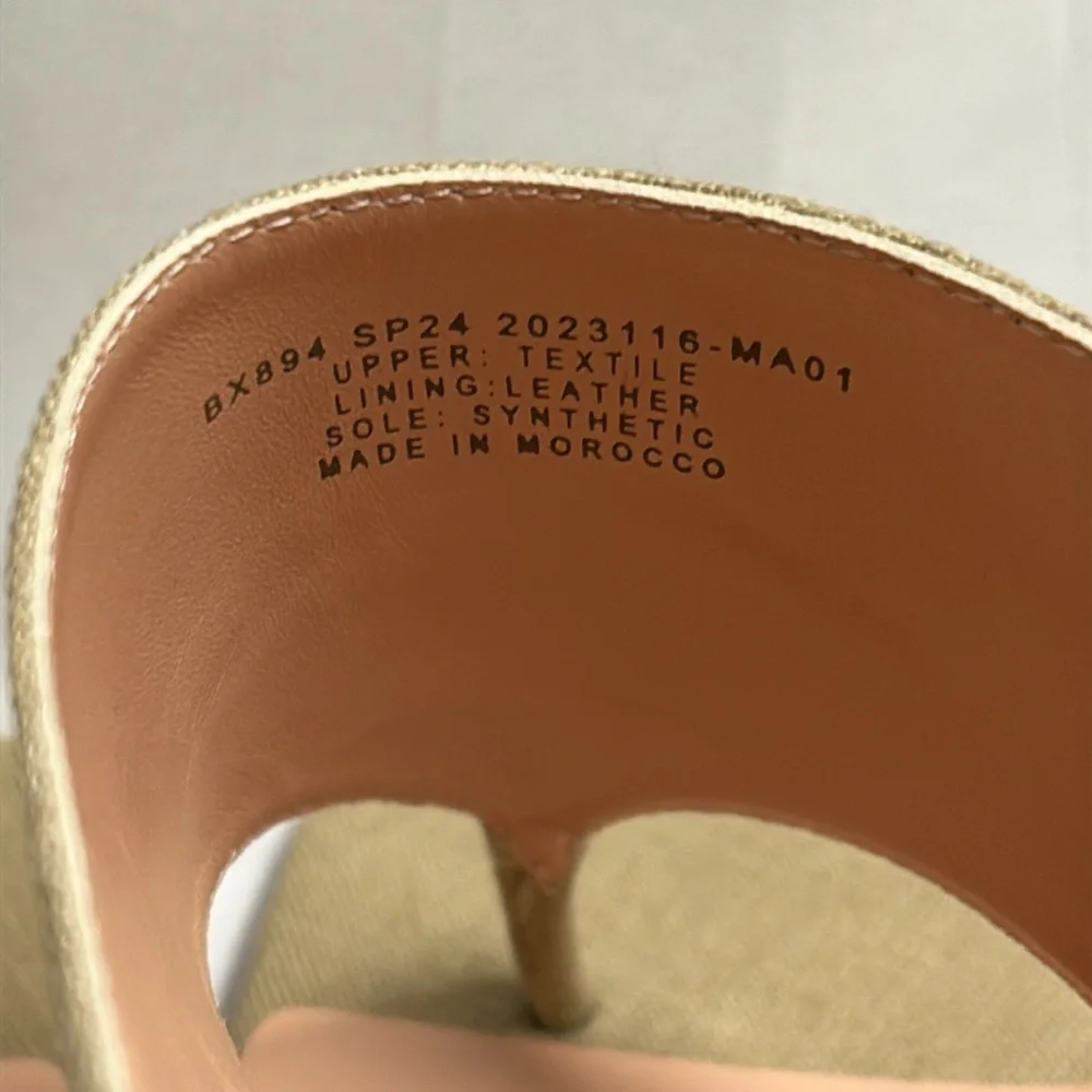 J. Crew Rounded Heel Thong Sandal in Linen Honey Brown/Tan Size 8 NWOB - Picture 7 of 8